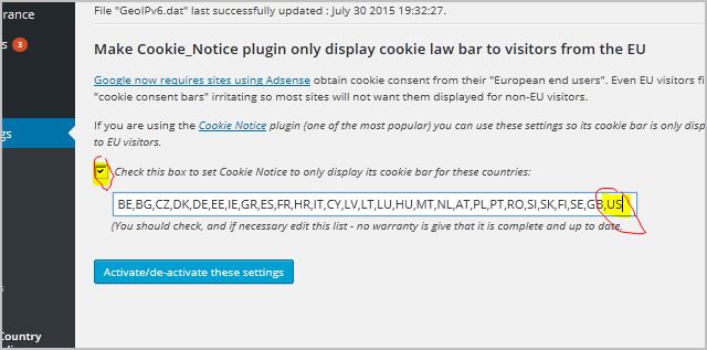 Fig 1: Testing Cookie Notice Output